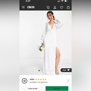 ASOS Pretty Lavish Bridal belted satin maxi dress